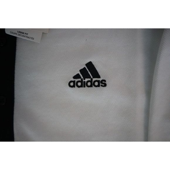 adidas HY5516 Men's Sz S White Logo Print Colorblock Short Sleeve Polo Shirt $55 - Picture 5 of 9